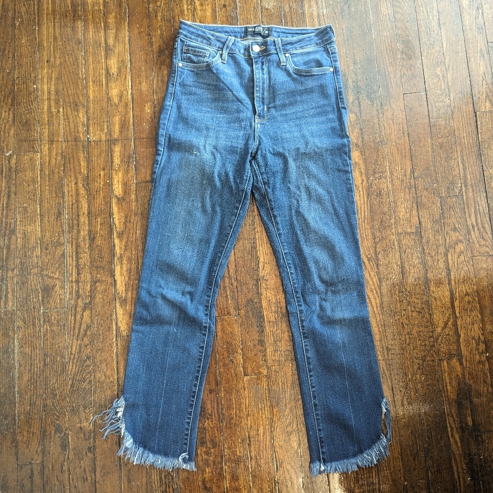 High rise Just Black denim jeans with raw hem